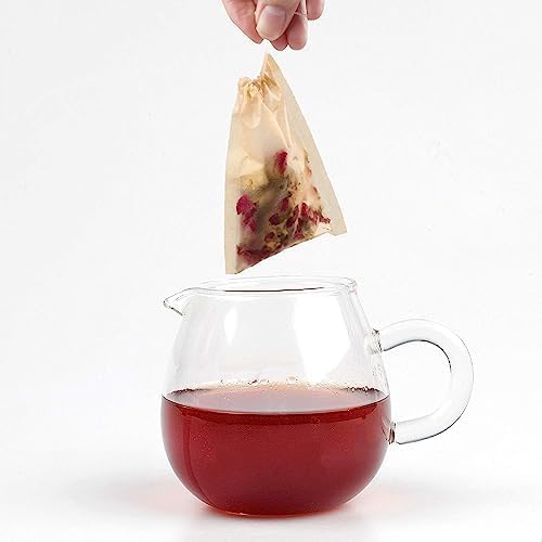 300Pcs Disposable Tea Bags for Loose Leaf Tea, Empty Tea Bags for Loose Tea, 100% Natural Wood Pulp Paper Material, Unbleached Tea Filter Bags with Drawstring