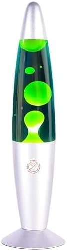 Green Magma Lamps with in Blue Liquid for Adults and Kids 13 Inches Glitter Lamp with Sliver Base Liquid Motion Lamp Great for Home Room Office Decor