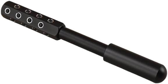 24-Stone Facial Roller - Cooling Face & Neck Massager Tool for Skin Rejuvenation | 360° Contouring with Germanium Stones & Aircraft Aluminum | Portable 7.6" Beauty Roller - Black