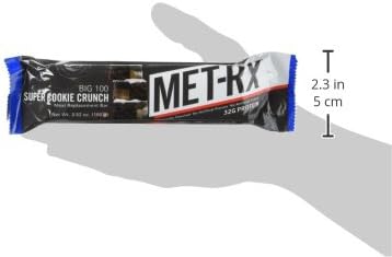 MET-Rx Big 100 Protein Bar, Meal Replacement Bar, 32G Protein, Super Cookie Crunch, 9 Bars (Pack of 1)
