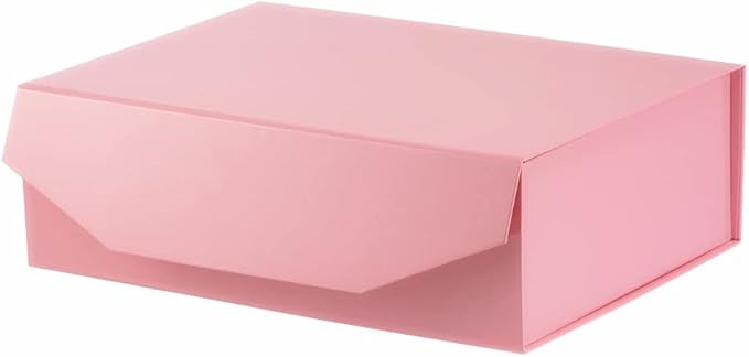 1Pcs 13x9x4 Inches Pink Gift Boxes with Lids for Presents Magnetic gift box large Gift Box for Bridesmaid Proposal，Groomsman (Glossy Pink)