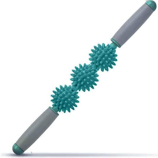 Fascia Muscle Roller, Cellulite Massager Fascia Roller for Cellulite and Sore Muscles, Neck, Leg, Back, Pressure Trigger Point Body Roller Deep Tissue Massage Stick Tools - 3 Massage Balls | Green