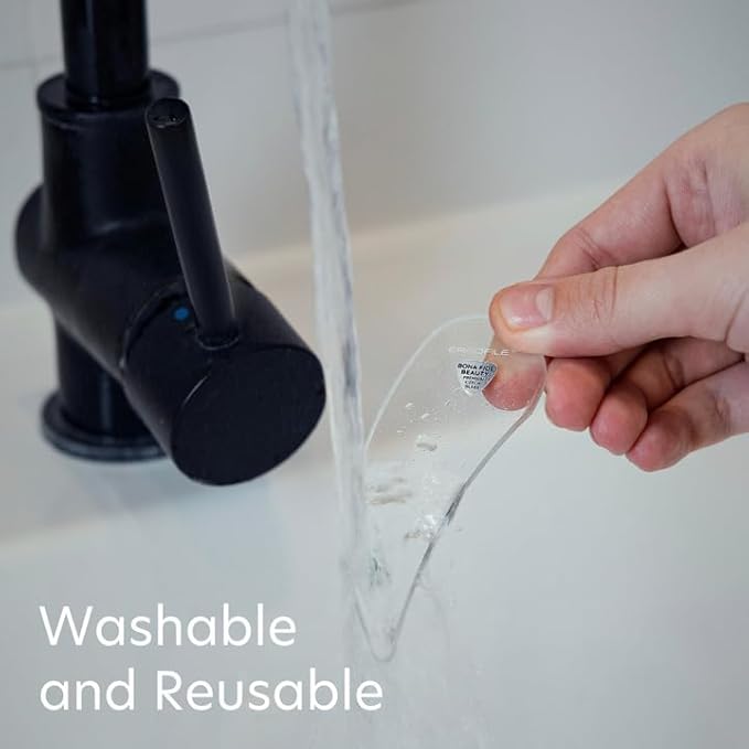 Bona Fide Beauty Ergo Czech Glass Nail File Set - Ergo File Manicure Tools (Clear). Curved Nail Tool for Natural Nails