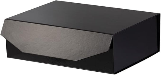 1Pcs 13x9x4 Inches Black Gift Boxes with Lids for Presents Magnetic gift box large Gift Box for Bridesmaid Proposal，Groomsman (Glossy Black)