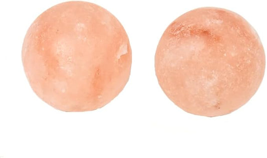 2 Pcs Ball Himalayan Salt Massage Stones Hot Massage Cold Massage Stones Set Warm Rocks Kit for Facial SPA1.97IN