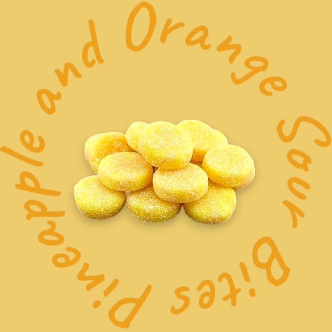Klub Bulk Exquisite Pineapple and Orange Flavor Sour Bites-1.5 lbs Deliciously Tangy Gummy Bites Perfect for Snacks, Parties and Gifts(24 oz)