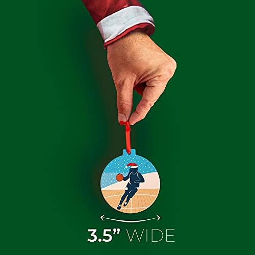 ChalkTalkSPORTS - Basketball Ceramic Ornament | Girl Silhouette with Santa Hat Christmas Ornament