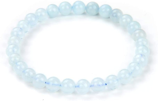 Adabele 1pc Natural Stretch Gemstone Bracelet 6mm (0.24 Inch) Bead 7" 7.5" 8 inch Healing Crystal Quartz Energy Chakra Jewelry Women Birthday Gift