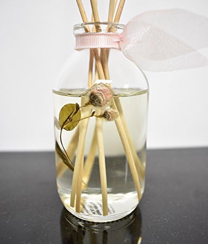 LOVSPA Reed Diffuser Set, Pink Peony Scented Oil Diffuser with Sticks, Home Fragrance Accessories for Bathroom Shelf Decor, Aroma Diffusers for Home or Office Desk, USA Made