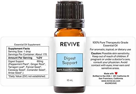 Digest Support Essential Oil Blend by Revive Essential Oils - 100% Pure Therapeutic Grade, for Diffuser, Humidifier, Massage, Aromatherapy, Skin & Hair Care
