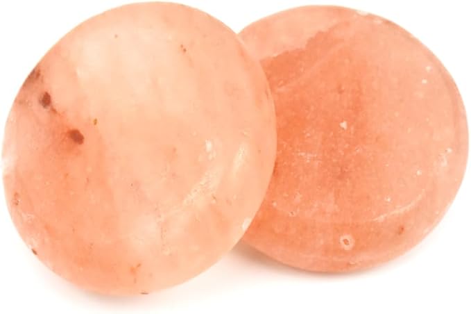 2 Pcs Himalayan Salt Hot Massage Stones Cold Stones Set Warm Rocks Kit for Facial SPA 3.14 * 3.14in