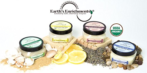 Shea Butter Body Balm, Rich Body Butter, USDA Organic, Hydrating, Moisturizing, Softens, Heals Dry, Crack Skin, Hands, Feet, Lavender Essential Oil, Vitamin E (4oz)