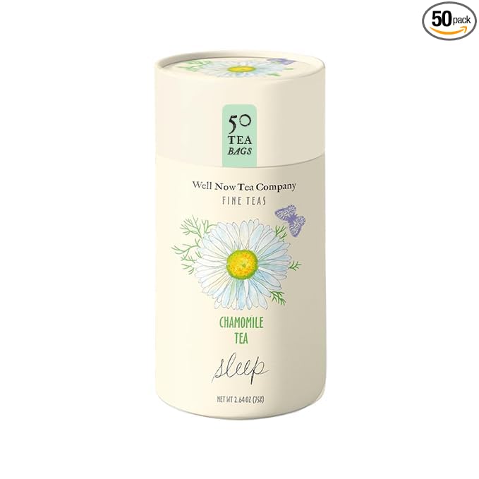Life Plus Style Gourmet Well Now Tea Company Organic Chamomile Herbal Tea Natural Fine Teas Bedtime Sleep Tea Bags Rich Herbal Non-GMO Caffeine Free Relaxing Immunity Tea For Women 50 Tea Bags Pack of 1