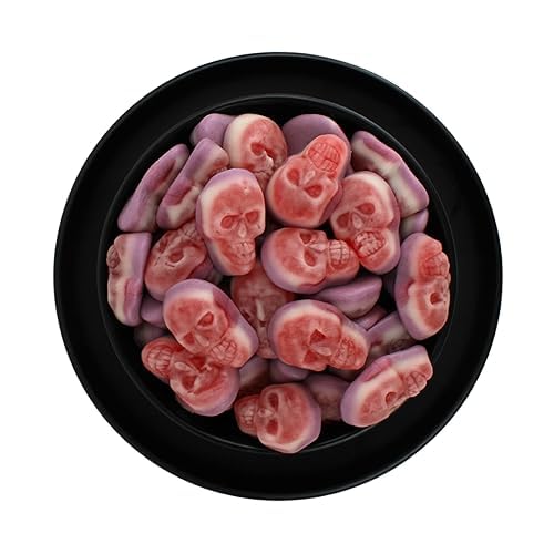 Halloween Gummy Candy Skulls - Edible Fruity Gummy Shaped Sugar Skulls Skeletons, Spooky Halloween Gummies Bulk, by Queen City Candy Cave (2 Pound)