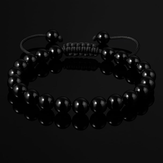 Energy Protection Crystal Handmade Adjustable Bead Bracelet Perfect for Men, Women’s Gift - Gemstone Healing Stretch Bracelet Pulsera Para Hombre Mujer Stocking Stuffer