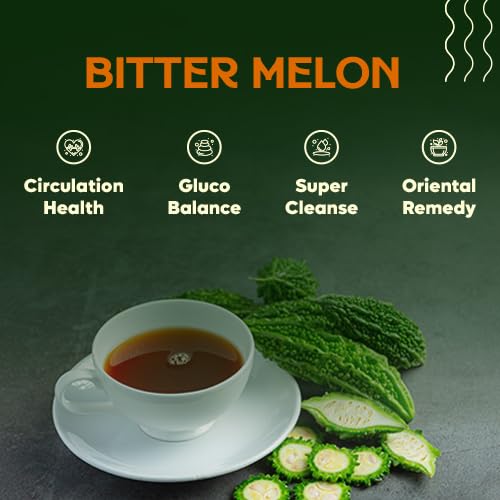 DALAMHARI Bitter Melon Tea 30T | Inulin Rich Sugar Balance & Colon Cleanse Functional Tea | 100% Korean Cerasee Momordica Charantia | Premium Hand Roast, Cold Brew Ready Triangle Teabags