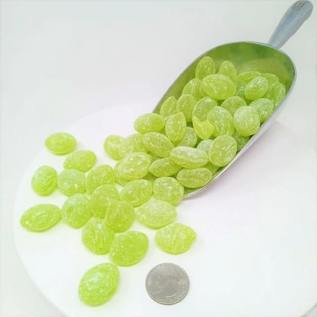Claeys Green Apple Sanded Drops 2LB Approx 145 Hard Candy Drops - St Patricks Day Green Snacks & Treats, Bulk Candy Green Suckers - Hard Candy St Patricks Day Snacks for Kids & Adults