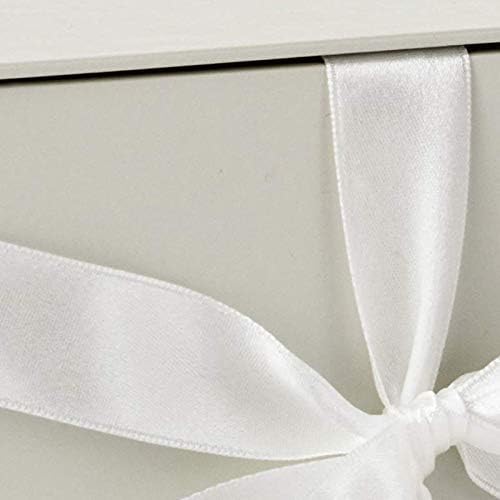 Hallmark Medium Gift Box with Lid and Shredded Paper Fill (Grey White 7 inch Box) for Weddings, Bridal Showers, Graduations, Birthdays, Bridesmaids Gifts, All Occasion
