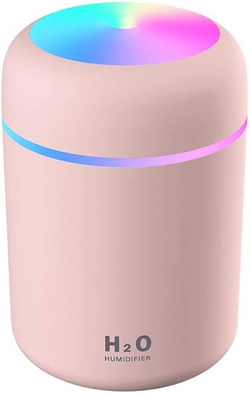 Colorful Cool Mini Humidifier, Essential Oil Diffuser, Aroma Essential USB Personal Desktop Humidifier for Car, Office Room, Bedroom etc,2 Adjustable Mist Modes (Pink)