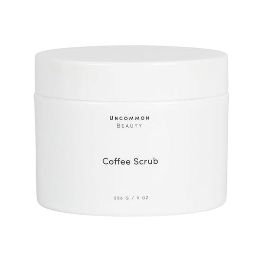 Uncommon Beauty Coffee Scrub - Exfoliating and Hydrating Body Scrub - Dry Scrub with Coconut Oil and Cocoa Butter - All Skin Types, Vegan, Cruelty Free, Synthetic Fragrance Free, 9 OZ