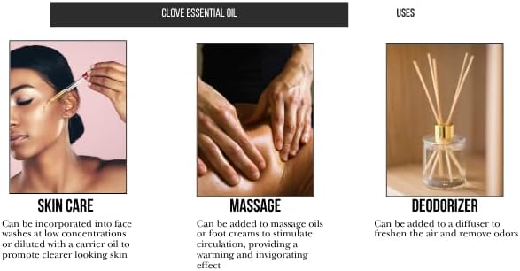 Essentially KateS Clove (Leaf) Oil 4 Fl Oz - Premium Grade Essential Oil for Hair Care, Home Diffusers, Skin, Aromatherapy, Massage and Garden Care - Steam Distilled. Part Used is Leaf.