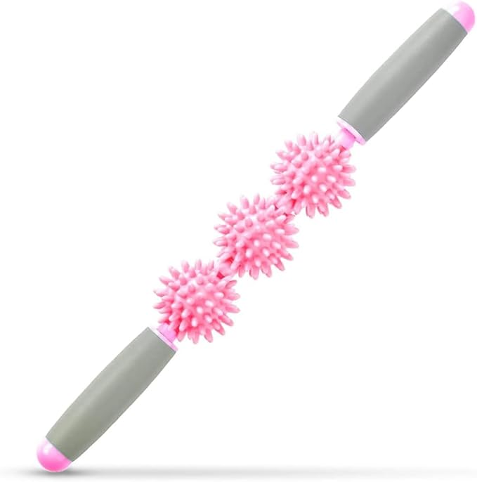 Fascia Muscle Roller, Cellulite Massager Fascia Roller for Cellulite and Sore Muscles, Neck, Leg, Back, Pressure Trigger Point Body Roller Deep Tissue Massage Stick Tools - 3 Massage Balls