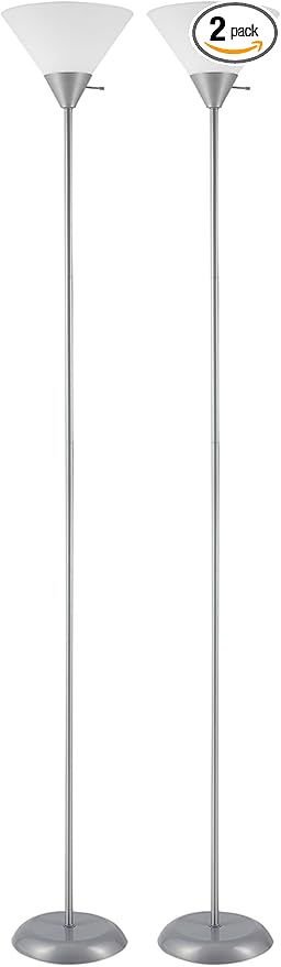 Globe Electric 67150 Elliott Floor Lamp, Silver (Pack of 2)