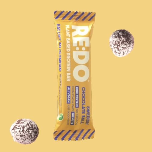 RE:DO Plant based Protein Bars I Swedish Chokladboll 2.1oz bars I 12g Vegan Protein, Nutrition Protein Bars I High Protein Recovery Bars, No Palm oil I (9 count)