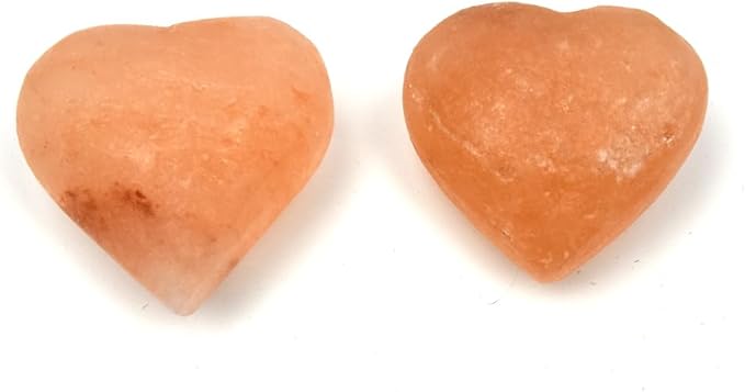 2 Pcs Heart Shape Himalayan Salt Massage Stones Hot Massage Cold Massage Stones Set Warm Rocks Kit for Facial SPA