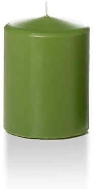 yummi 2.25" x 3" Green Tea Slim Round Pillar Candles - 4 per Pack