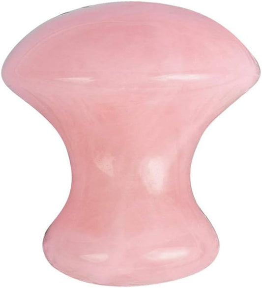 LZLRUN Rose Quartz Jade Roller Real Jade Gua Sha Board Mushroom Massager Face Lifting Tool Facial Guasha Massage Tool (Mushroom Shape)