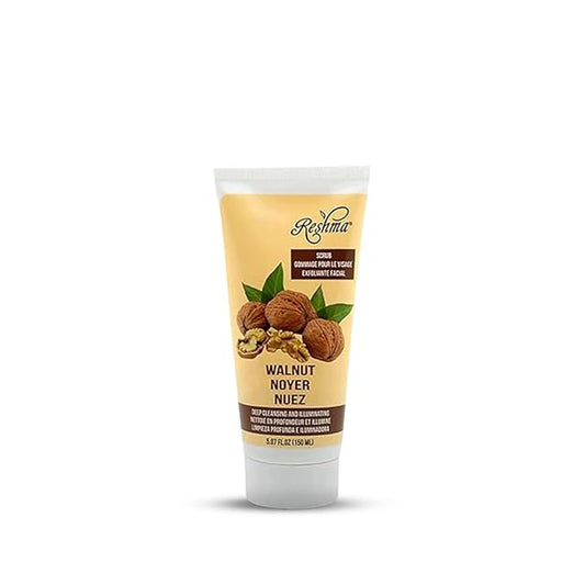 Reshma Beauty Walnut Scrub, Dual Action Cleanser Face & Body Scrub, Gentle for All Skin Types and Dull Skin, Deep Cleansing and Moisturizing, Enhances Natural Glow, Cruelty-Free, 5.07 oz, Pack of 1