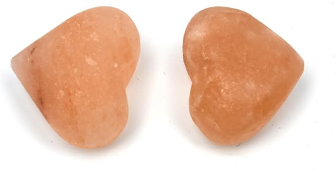 2 Pcs Heart Shape Himalayan Salt Massage Stones Hot Massage Cold Massage Stones Set Warm Rocks Kit for Facial SPA