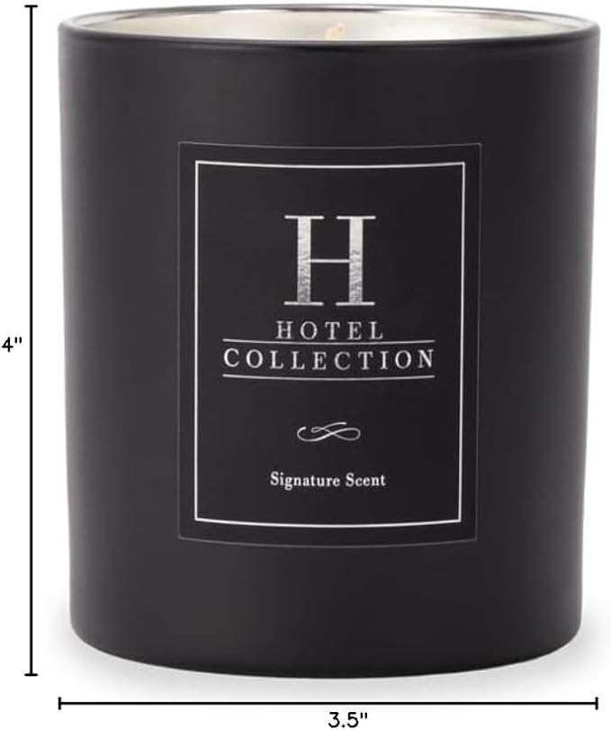 Hotel Collection - Black Velvet Single Wick Classic Candle - Hotel Inpsired Luxury Candle - 90 - Hours Burn Time - Hints of Blonde Woods, Rose, and Black Fig - 14 oz - Black
