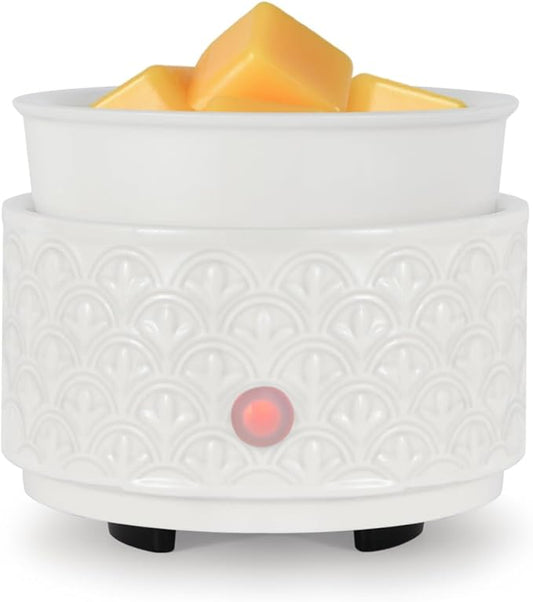 kobodon Ceramic Wax Melt Warmer - 3-in-1Electric Wax Warmer-Fragrance Candle Burner for Scented Wax Tarts and Essential Oils - Wax Melts as Gifts for Moms Grandma Women Girls（White）…