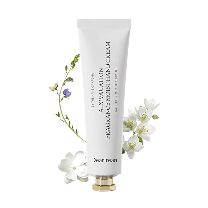 Dear Irean Fragrance Moist Hand Cream for Dry Cracked Hands with Multiple Hydrating Extracts and Long Time Lasting Moisturizing, Available In All Seasons, 1.18 Oz Tube (AIX'VACATION)