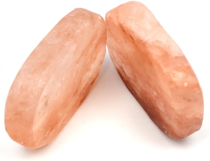 2 Pcs Himalayan Salte Stones Hot Massage Stones Set Warm Rocks Kit for Facial SPA Pink 3.14 x 2.36 in