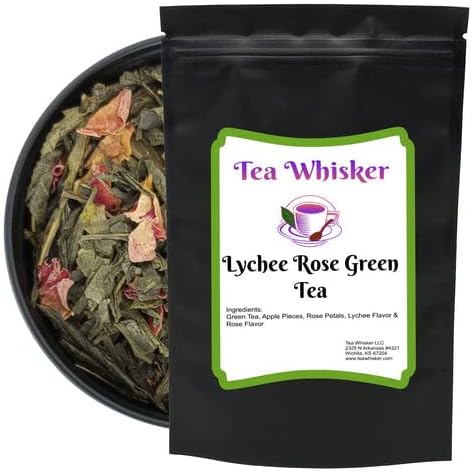 Tea Whisker Lychee Rose Loose Leaf Green Tea (4 Ounce (Pack of 1))