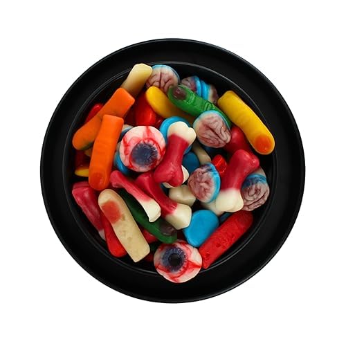 Halloween Gummies Body Parts - Gummy Candy Edible Brains, Eyeballs, Bones, and Fingers - Spooky Creepy Zombie Missing Body Parts Gummies, by Queen City Candy Cave (1 Pound)