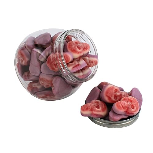 Halloween Gummy Candy Skulls - Edible Fruity Gummy Shaped Sugar Skulls Skeletons, Spooky Halloween Gummies Bulk, by Queen City Candy Cave (2 Pound)