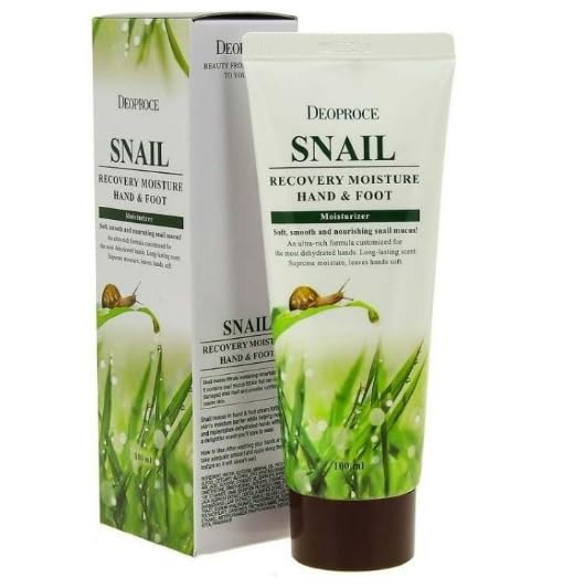 Deoproce Snail Recovery Moisture Hand & Foot Cream | Ultra-Fast Absorbing, Deep Hydration & Repair | Lightweight, Non-Greasy Formula | 100ml