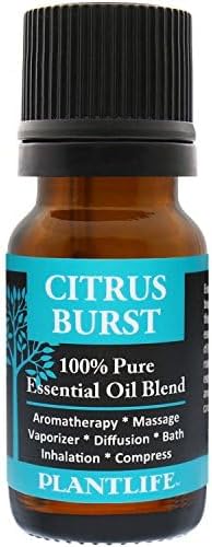 Plantlife Citrus Burst Aromatherapy Essential Oil Blend - Straight from The Plant 100% Pure Therapeutic Grade - No Additives or Fillers - Made in California 10 ml