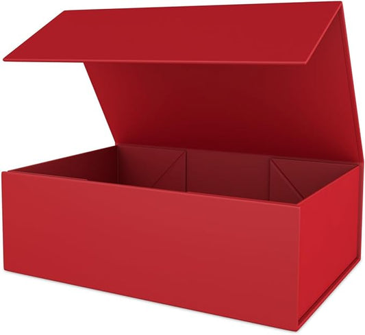 Gift Boxe 12" x 6" x 4" with Magnetic Closure Lid Gift Boxes for Presents,Bridesmaid Gifts Box,Cute Box,Birthday Gift box,Luxury for Gift Packaging, Magnetic Gift Box for Wrapping Gifts (Red)