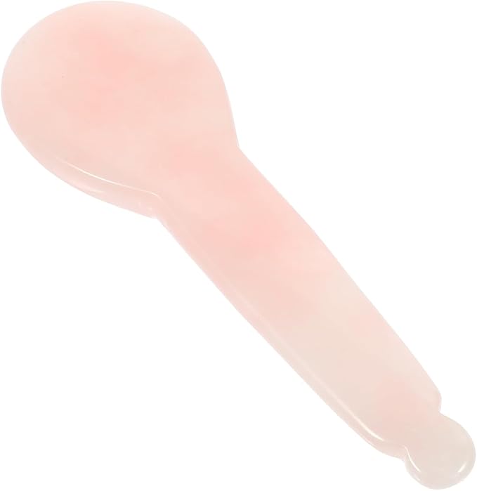 balacoo Rose Quartz Gua Sha Scraping Massage Tool: Natural Jade Gua Sha Massage Tool for Face Neck Body Acupressure and Circulation Promotion (Pink)