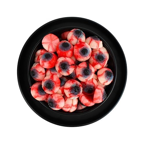 Gummy Eyeballs Candy - Edible Jelly Halloween Eye Ball Gummies Bulk, Creepy Bloodshot Zombie Gummy Eyes, by Queen City Candy Cave (2 Pound)