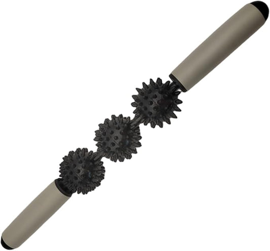 Fascia Muscle Roller Stick Hedgehog Massage Roller Yoga Stick Hand-held Body Massage Tool for Cellulite and Muscle Soreness,Physical Therapy &Recovery,Reduce Leg Cramps (Black)