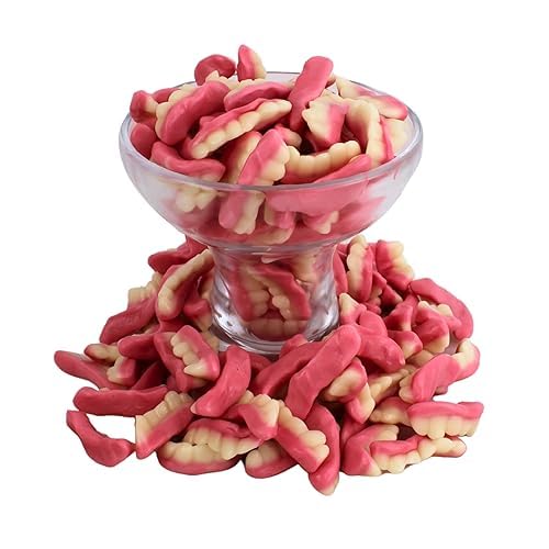 Fruity Edible Gummy Teeth - Fun Shaped Gummies - Halloween Candy Body Parts Gummy Teeth, by Queen City Candy Cave (2 Pound)