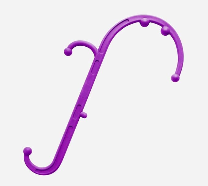 Mount Plus MP005 Back Massager Handheld Tool | Back and Neck Massager | Trigger Point Therapy Self Massage Tool | Fibromyalgia Pain Relief (1 Pack Purple)