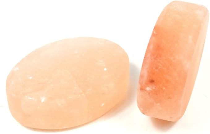 2 Pcs Leaf Shape Himalayan Salt Massage Stones Hot Massage Cold Massage Stones Set Warm Rocks Kit for Facial SPA3.93 * 2.76IN(10 * 7CM