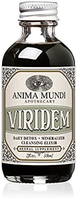 Anima Mundi Apothecary Viridem Greens Detox Elixir - GI & Liver Detox Liquid Supplement, Natural Herb Cleanse with Chlorophyll, Moringa + Organic Chlorella - Add to Juice & Alkalizing Teas (2oz)